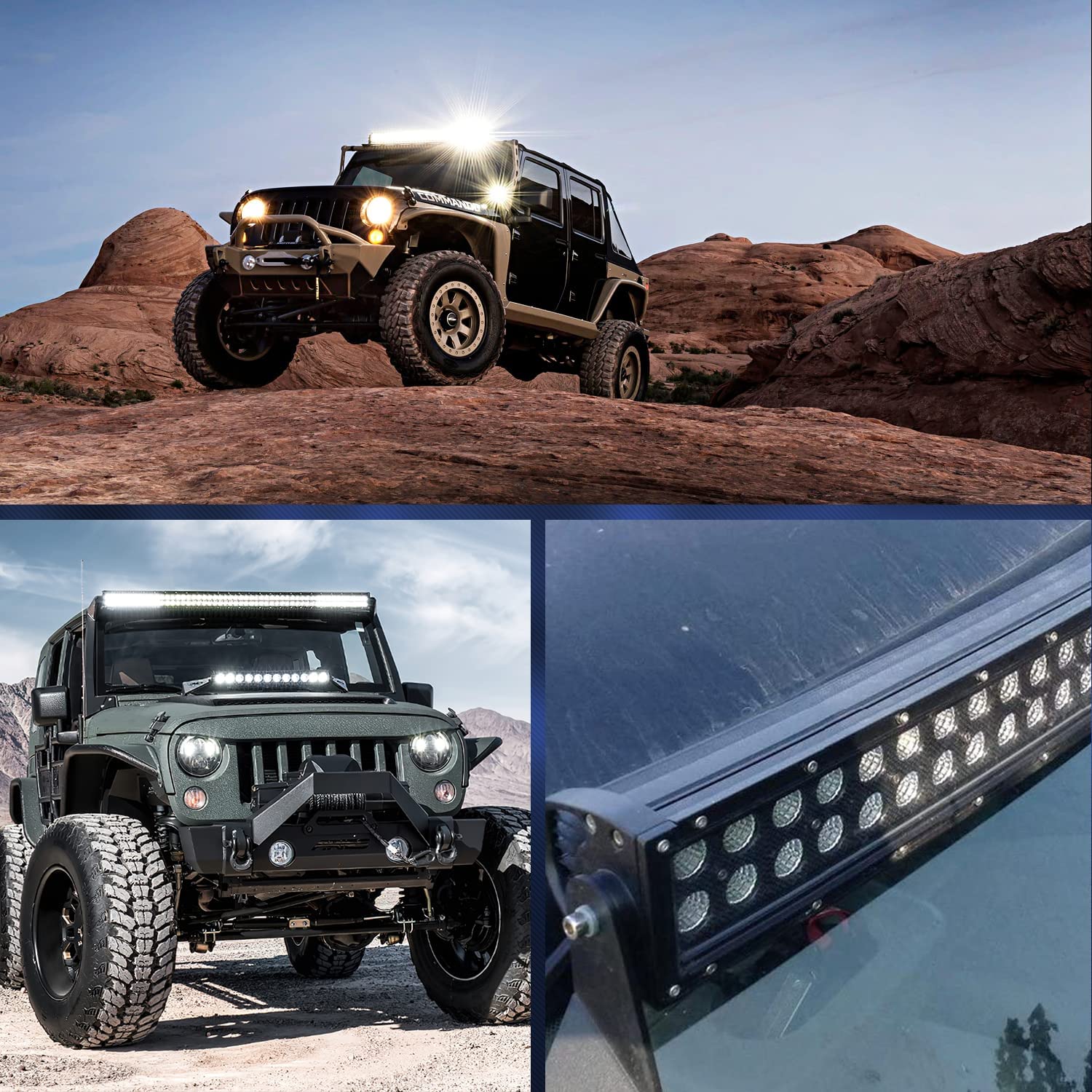 32 Inch 180W Curved Flood Spot Combo LED Light Bar with 12V 5Pin
